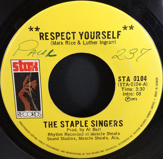 The Staple Singers : Respect Yourself / You're Gonna Make Me Cry (7")