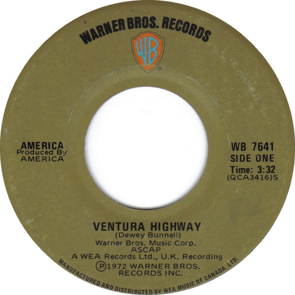 America (2) : Ventura Highway (7", Single)