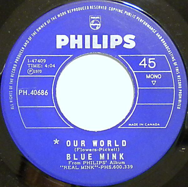 Blue Mink : Our World (7", Single, Mono)