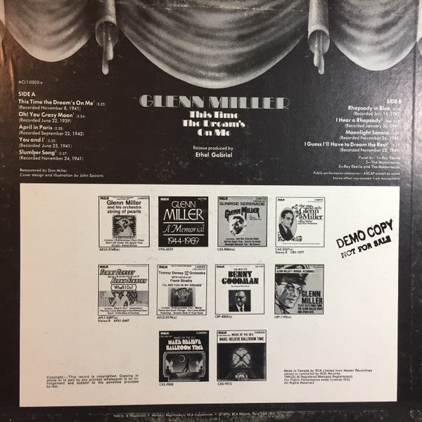 Glenn Miller : This Time The Dream's On Me (LP, Comp, RE, RM)