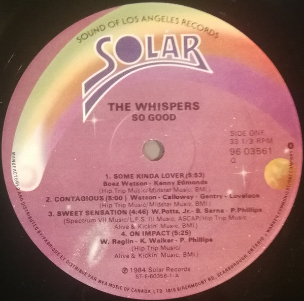 The Whispers : So Good (LP, Album)