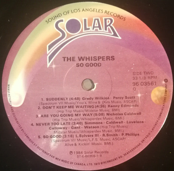The Whispers : So Good (LP, Album)