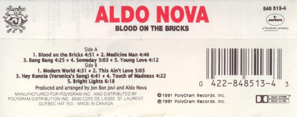 Aldo Nova : Blood On The Bricks (Cass, Album, Dol)
