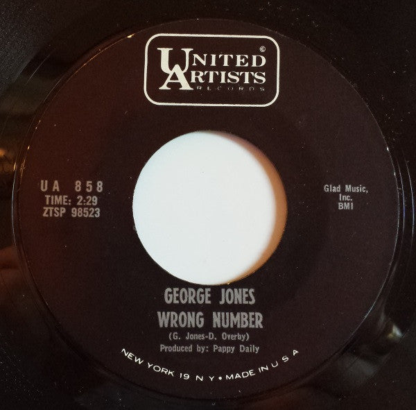 George Jones (2) : Wrong Number (7", Single, Mon)