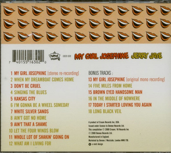 Jerry Jaye : My Girl Josephine (CD, Album, RE)