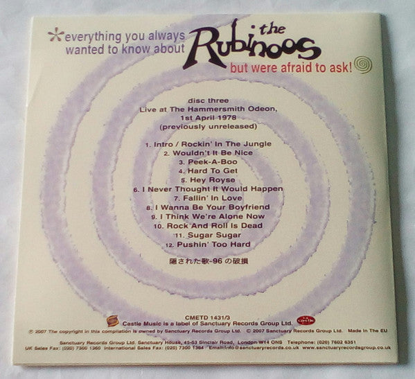 The Rubinoos : Everything You Always Wanted To Know About The Rubinoos But Were Afraid To Ask! (3xCD, Comp + Box)