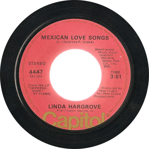 Linda Hargrove : Not Even For Love (7", Single)