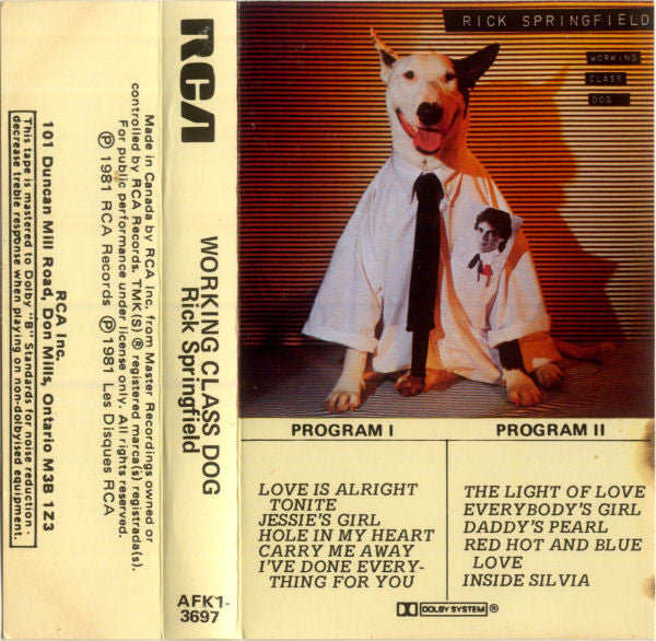 Rick Springfield : Working Class Dog (Cass, Album)