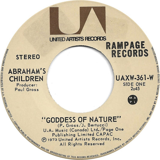 Abraham's Children : Goddess Of Nature / All Night Long (7")