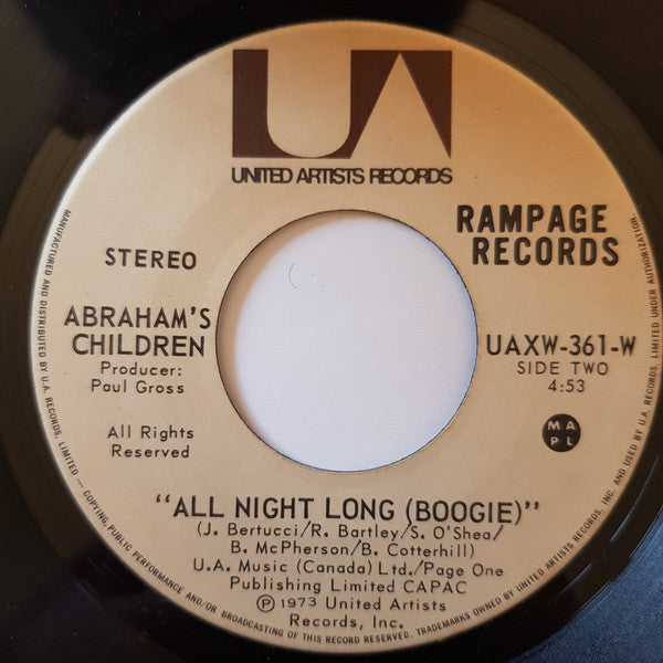 Abraham's Children : Goddess Of Nature / All Night Long (7")