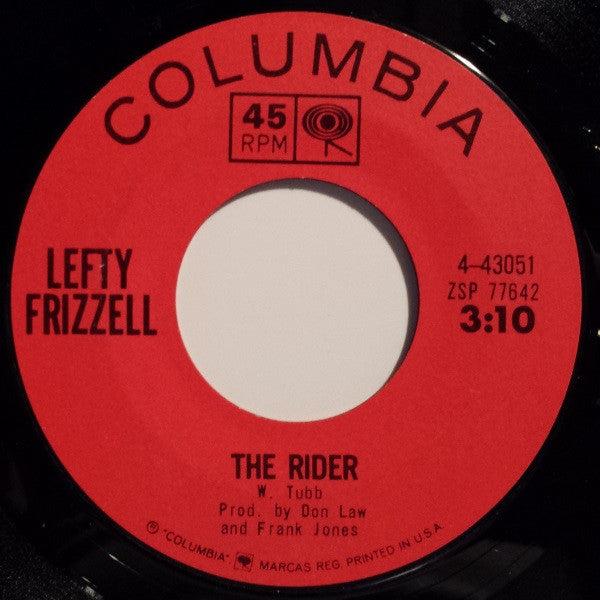 Lefty Frizzell : The Rider / The Nester (7", Single, Styrene)