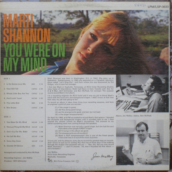 Marti Shannon : You Were On My Mind (LP, Album)