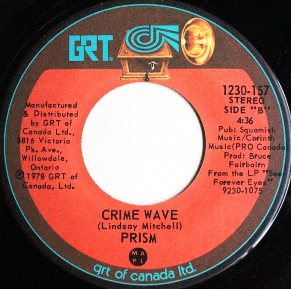Prism (7) : Take Me Away / Crime Wave (7")