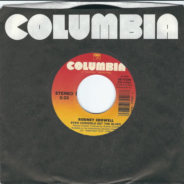 Rodney Crowell : Even Cowgirls Get The Blues (7")