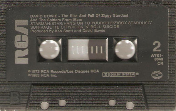 David Bowie : The Rise And Fall Of Ziggy Stardust And The Spiders From Mars (Cass, Album, RE)