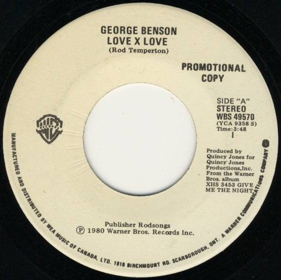 George Benson : Love X Love (7", Promo)