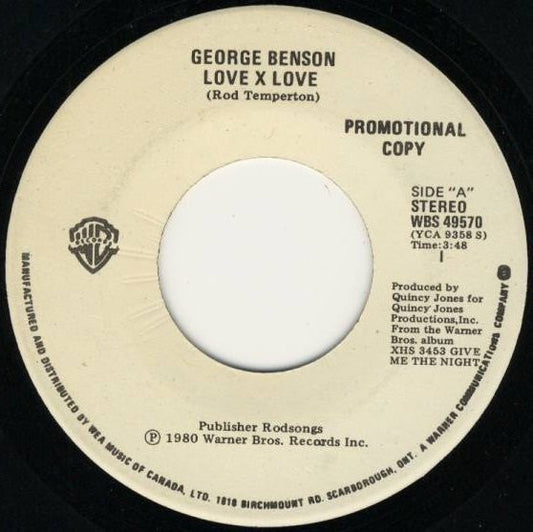 George Benson : Love X Love (7", Promo)