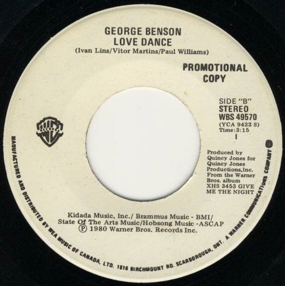 George Benson : Love X Love (7", Promo)