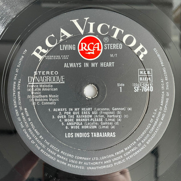 Los Indios Tabajaras : Always In My Heart (LP, Album)