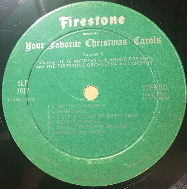Julie Andrews With André Previn And The Firestone Orchestra And Chorus : Your Favorite Christmas Carols, Volume 5 (LP, Album)