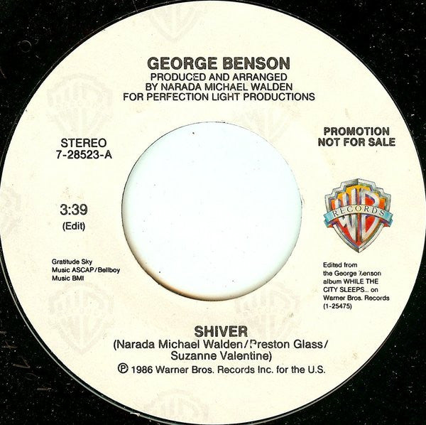 George Benson : Shiver (7", Promo, Styrene, All)