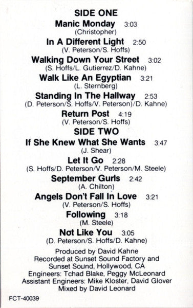 Bangles : Different Light (Cass, Album, Chr)