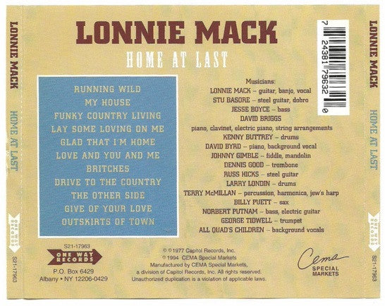 Lonnie Mack : Home At Last (CD, Album, RE)
