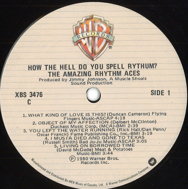 The Amazing Rhythm Aces : How The Hell Do You Spell Rythum (LP, Album)
