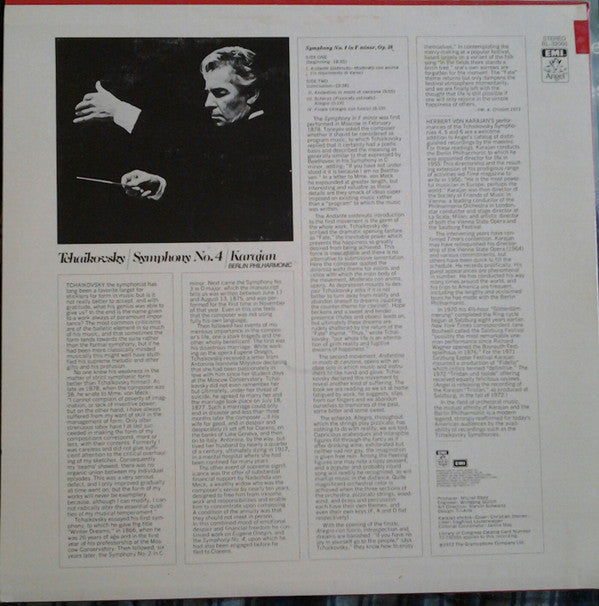 Pyotr Ilyich Tchaikovsky, Herbert von Karajan, Berliner Philharmoniker : Symphony No. 4 (LP, RE, RP)