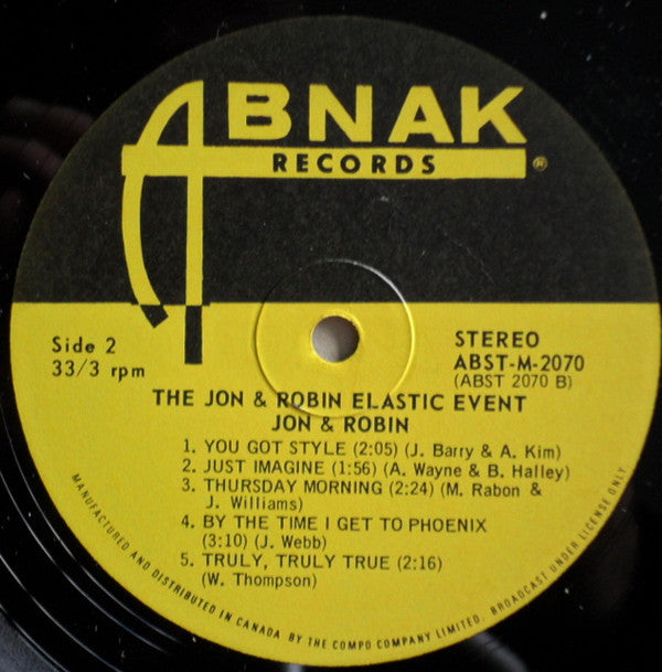Jon & Robin : The Jon & Robin Elastic Event (LP, Album)