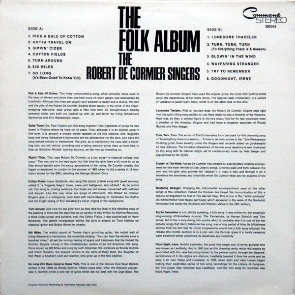 The Robert DeCormier Singers : The Folk Album (LP, Album)