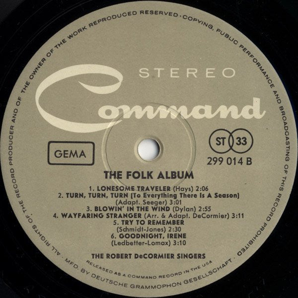 The Robert DeCormier Singers : The Folk Album (LP, Album)