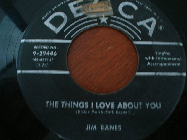 Jim Eanes : The Things I Love About You / Possum Hollow (7")