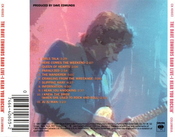 The Dave Edmunds Band : Live - I Hear You Rockin' (CD, Album, RM)