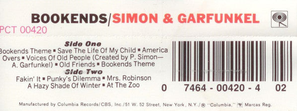 Simon & Garfunkel : Bookends (Cass, Album, RE)