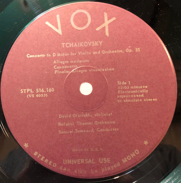 Tchaikowsky* / Mendelssohn* - David Oistrakh*, Bolshoi Theatre Orchestra, Samuel Samosud, National Philharmonic Orchestra of the U.S.S.R.*, Kiril Kondrashin : Violin Concerto In D Major - Violin Concerto In E Minor (LP, Comp)