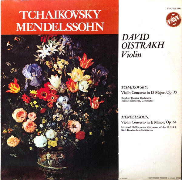 Tchaikowsky* / Mendelssohn* - David Oistrakh*, Bolshoi Theatre Orchestra, Samuel Samosud, National Philharmonic Orchestra of the U.S.S.R.*, Kiril Kondrashin : Violin Concerto In D Major - Violin Concerto In E Minor (LP, Comp)