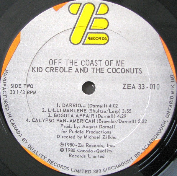 Kid Creole And The Coconuts : Off The Coast Of Me (LP, Album)