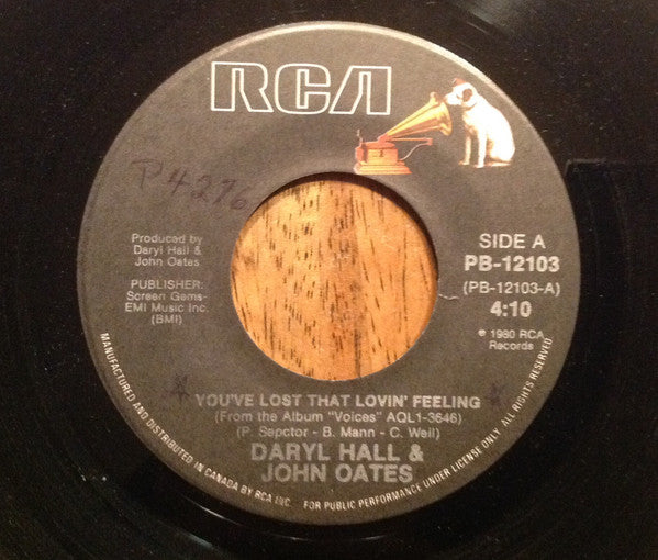 Daryl Hall & John Oates : You've Lost That Lovin' Feelin' / Diddy Doo Wop (I Hear The Voices) (7", Single)