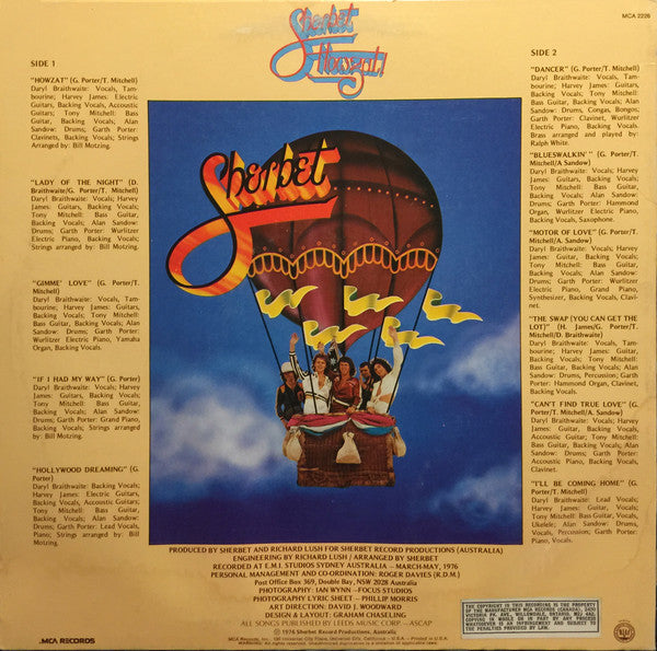 Sherbet : Howzat (LP, Album)