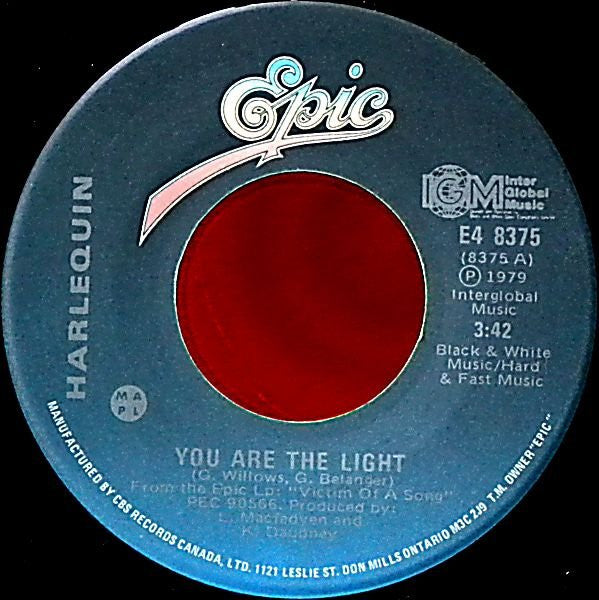 Harlequin (3) : You Are The Light (7", Single)