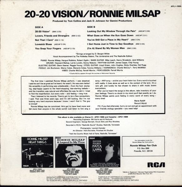 Ronnie Milsap : 20-20 Vision (LP, Album)