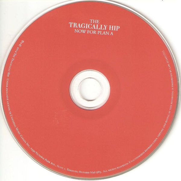 The Tragically Hip : Now For Plan A (CD, Album, Dig)
