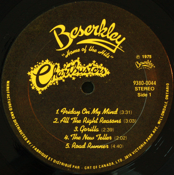 Various : Beserkley Chartbusters Volume 1 (LP, Comp)