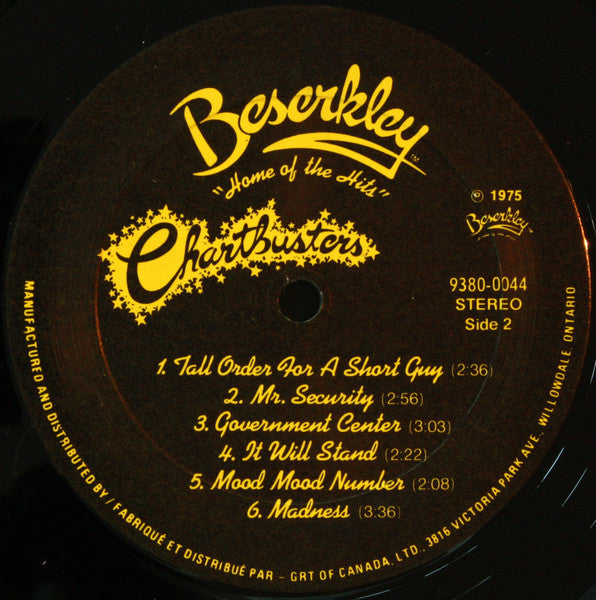 Various : Beserkley Chartbusters Volume 1 (LP, Comp)