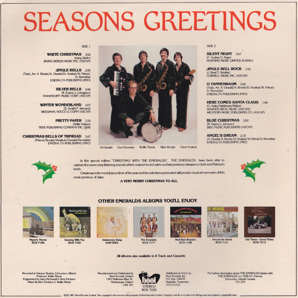 The Emeralds (10) : Christmas With The Emeralds (LP)