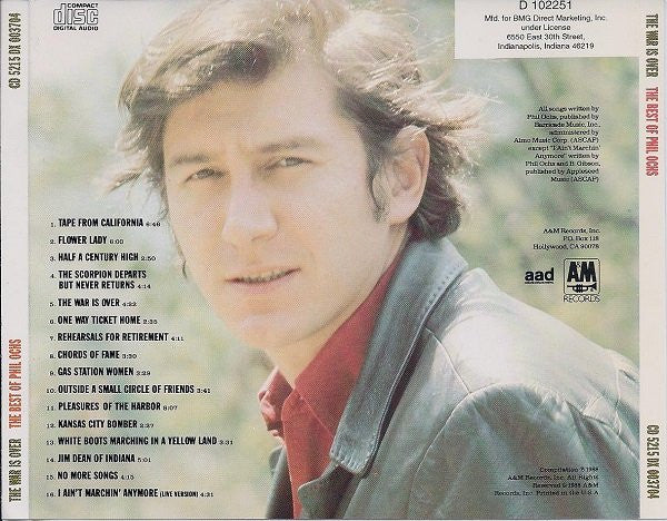 Phil Ochs : The War Is Over: The Best Of Phil Ochs (CD, Comp, Club)