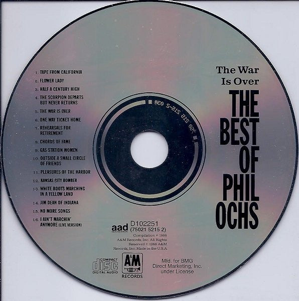 Phil Ochs : The War Is Over: The Best Of Phil Ochs (CD, Comp, Club)