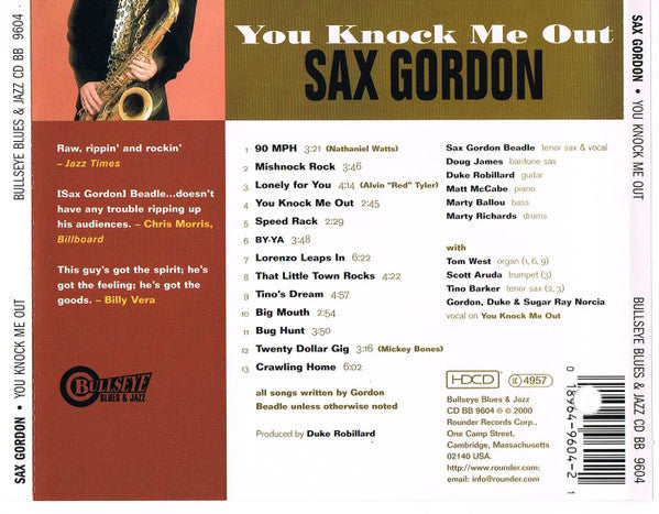 Sax Gordon : You Knock Me Out (HDCD, Album)