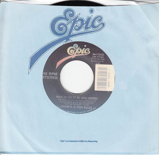 Darryl & Don Ellis : Walk On Out Of My Mind / When It Rains (7")